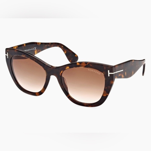 TOM FORD Cara 56MM Gradiant Lens UV Protection Square Sunglasses Brown New - Picture 2 of 13